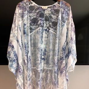 Blue and purple lace coverup size 2x